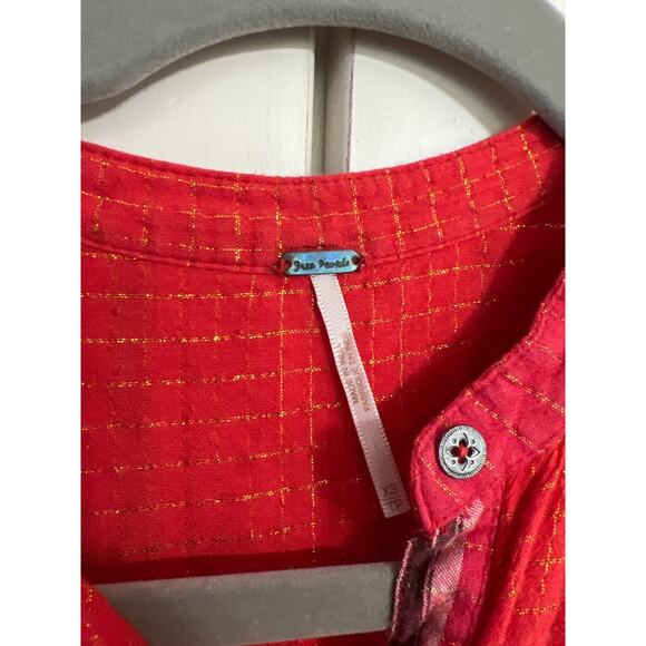 Free People size XS red pullover blouse top shirt - Picture 2 of 3